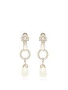 Matchesfashion.com Miu Miu - Crystal And Faux Pearl Drop Clip Earrings - Womens - Crystal