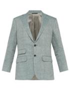 Matchesfashion.com Thom Sweeney - Single Breasted Slubbed Herringbone Twill Blazer - Mens - Green