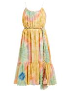 Matchesfashion.com Rhode Resort - Lea Tie Dye Print Cotton Midi Dress - Womens - Multi
