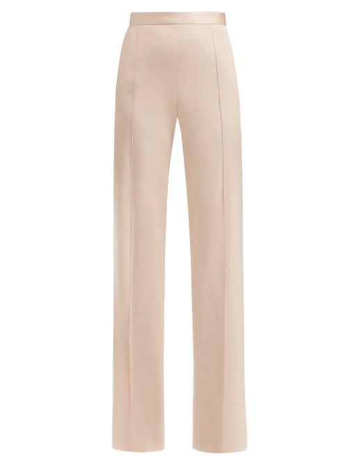 Matchesfashion.com Pallas X Claire Thomson-jonville - Clair High Rise Crepe Trousers - Womens - Light Pink