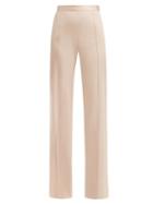 Matchesfashion.com Pallas X Claire Thomson-jonville - Clair High Rise Crepe Trousers - Womens - Light Pink