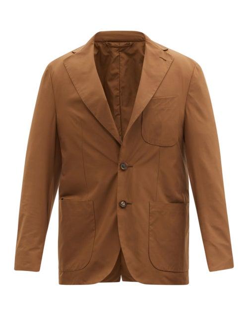 Matchesfashion.com Caruso - Ponza Single-breasted Twill Blazer - Mens - Brown