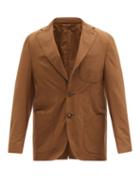 Matchesfashion.com Caruso - Ponza Single-breasted Twill Blazer - Mens - Brown