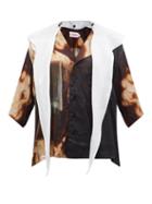 Charles Jeffrey Loverboy - Abstract-print Collared Crepe Shirt - Womens - Brown Multi