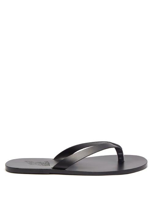 Ancient Greek Sandals - Leather Flip Flops - Mens - Black