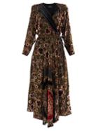 Matchesfashion.com Etro - Jaca Floral Devor-velvet Wrap Dress - Womens - Black Multi