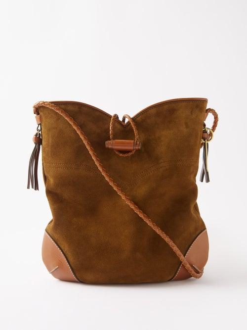 Isabel Marant - Tyag Medium Leather-trim Suede Shoulder Bag - Womens - Tan
