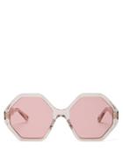 Matchesfashion.com Chlo - Turtledove Hexagonal Frame Sunglasses - Womens - Pink
