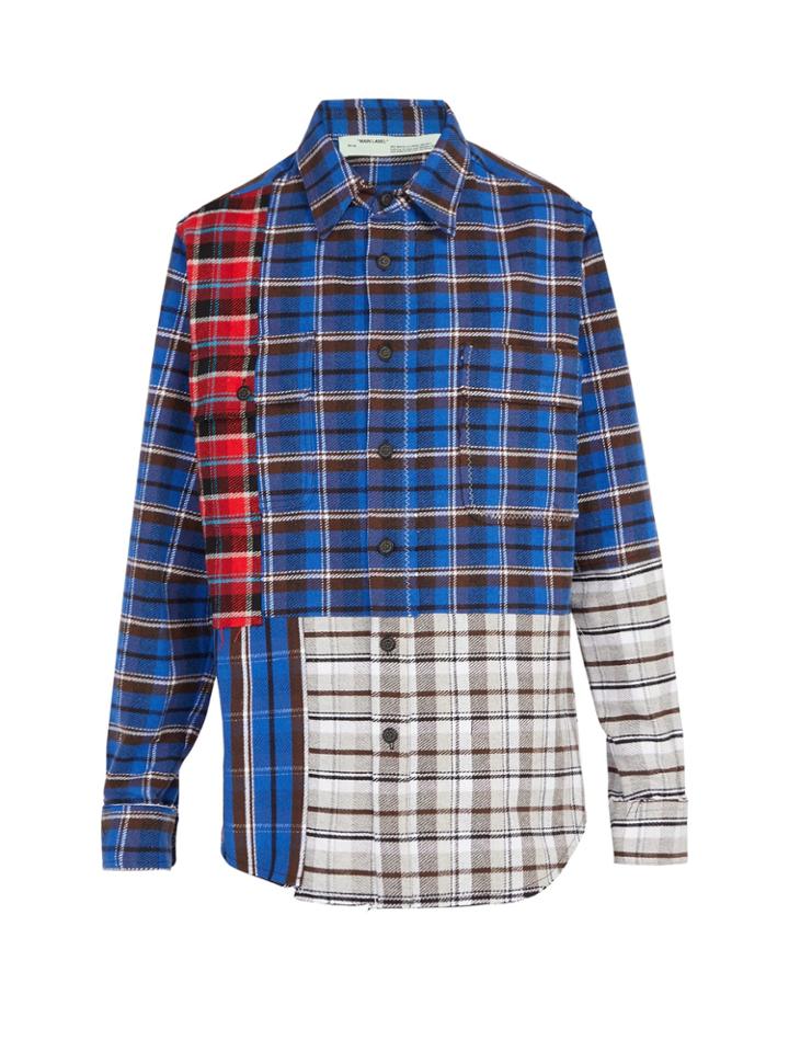 Off-white Patchwork Checked Cotton-blend Shirt