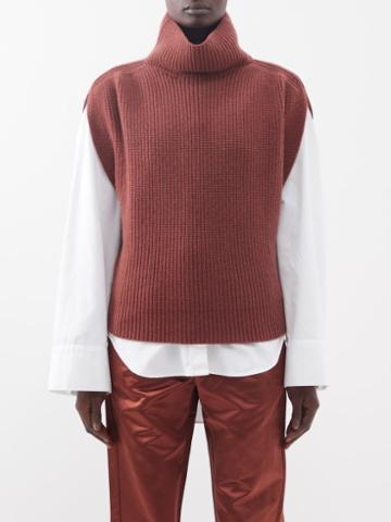 Sa Su Phi - High-neck Ribbed-cashmere Tank - Womens - Rust