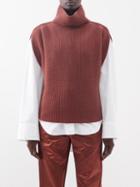 Sa Su Phi - High-neck Ribbed-cashmere Tank - Womens - Rust