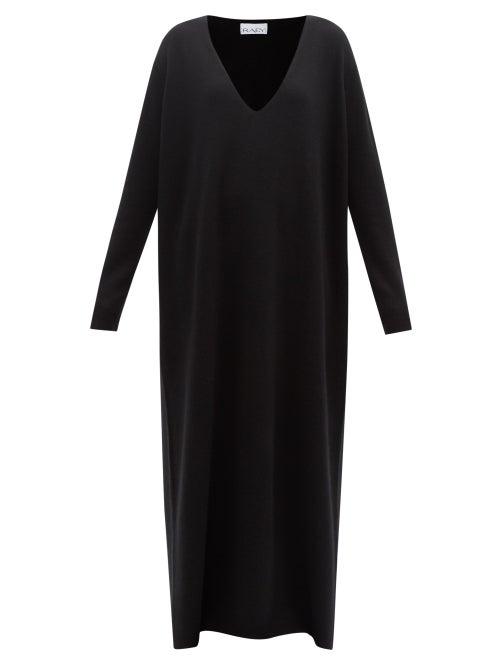 Raey - Clean V-neck Knit Dress - Womens - Black