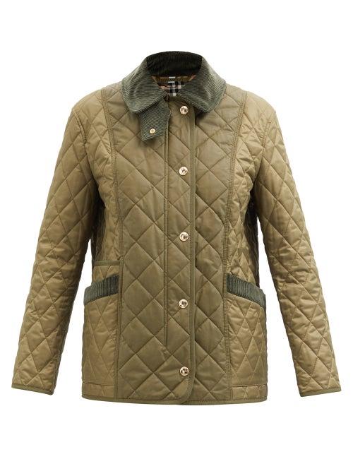 Burberry - Wark Diamond Quilted Jacket - Womens - Dark Green