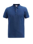 Matchesfashion.com Sunspel - Organic-cotton Piqu Polo Shirt - Mens - Indigo