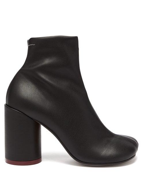 Matchesfashion.com Mm6 Maison Margiela - Heel Stamp Faux Leather Boots - Womens - Black