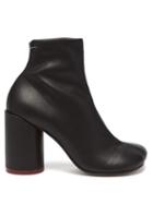 Matchesfashion.com Mm6 Maison Margiela - Heel Stamp Faux Leather Boots - Womens - Black
