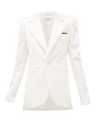 Matchesfashion.com Saint Laurent - Single Breasted Satin Blazer - Womens - White