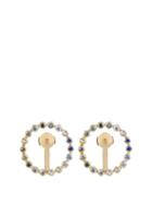 Charlotte Chesnais Saturn Small Sapphire, Topaz & Gold Earrings