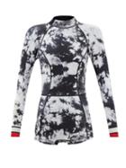 Cynthia Rowley - Baltik Tie-dye 2mm Short Neoprene Wetsuit - Womens - Black White