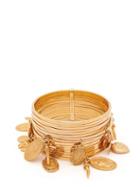 Matchesfashion.com Dolce & Gabbana - Charm Embellished Brass Bracelet - Womens - Gold