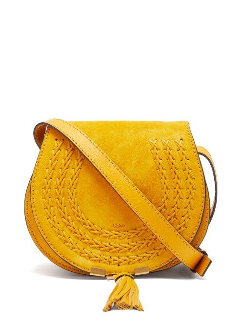 Matchesfashion.com Chlo - Marcie Mini Suede Cross Body Bag - Womens - Yellow