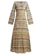 Matchesfashion.com Missoni - Striped Metallic Maxi Dress - Womens - Green Multi