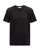 Matchesfashion.com Saint Laurent - Leopard-devor Cotton-blend Jersey T-shirt - Mens - Black