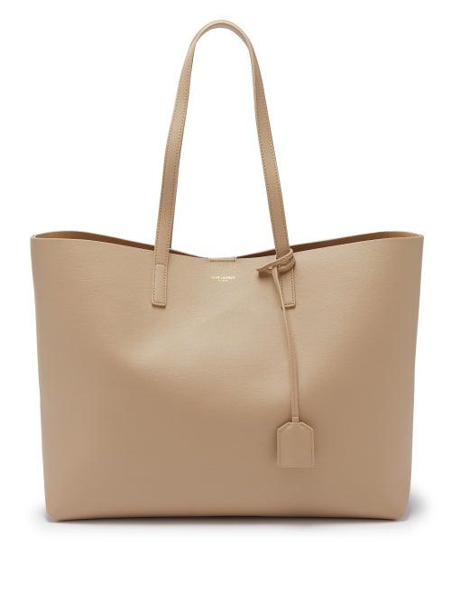 Matchesfashion.com Saint Laurent - East West Medium Leather Tote Bag - Womens - Beige