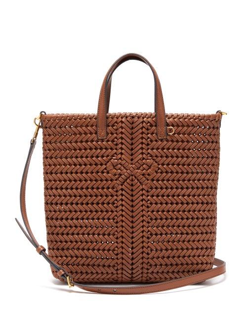 Matchesfashion.com Anya Hindmarch - The Neeson Small Woven-leather Tote Bag - Womens - Brown
