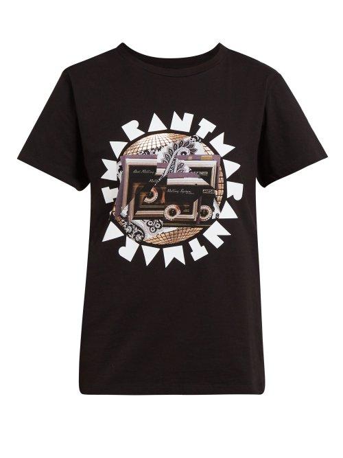 Matchesfashion.com Isabel Marant - Zaof Cotton Jersey T Shirt - Womens - Black