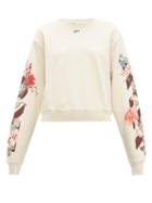 Matchesfashion.com Off-white - Floral And Logo Print Cotton Jersey Sweatshirt - Womens - Cream Multi