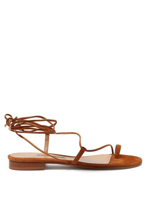 Matchesfashion.com Emme Parsons - Susan Wrap Around Suede Sandals - Womens - Tan