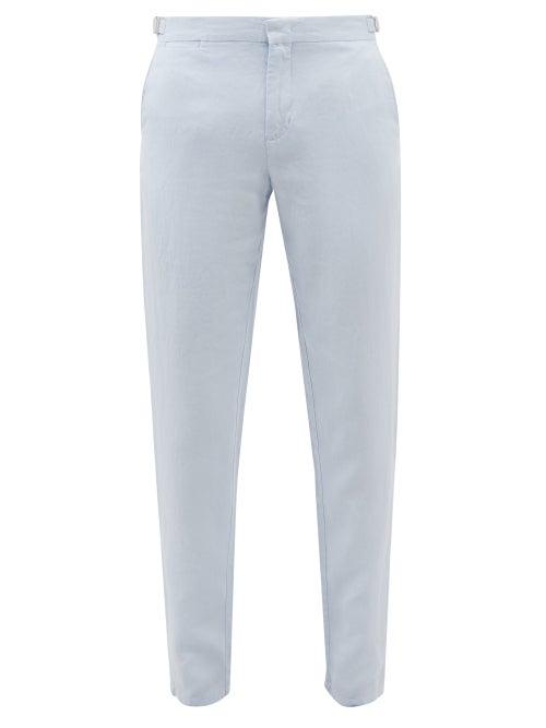 Orlebar Brown - Griffon Side-adjuster Linen-twill Trousers - Mens - Light Blue
