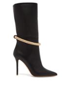Matchesfashion.com Malone Souliers - Sofia Braided Anklet Leather Boots - Womens - Black