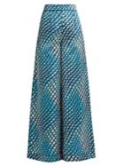 F.r.s - For Restless Sleepers Narcsio Geometric-print Satin Pyjama Trousers