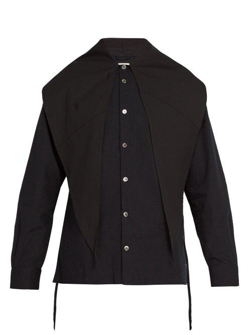Matchesfashion.com Sasquatchfabrix - Big Scarf Box Cotton Shirt - Mens - Black