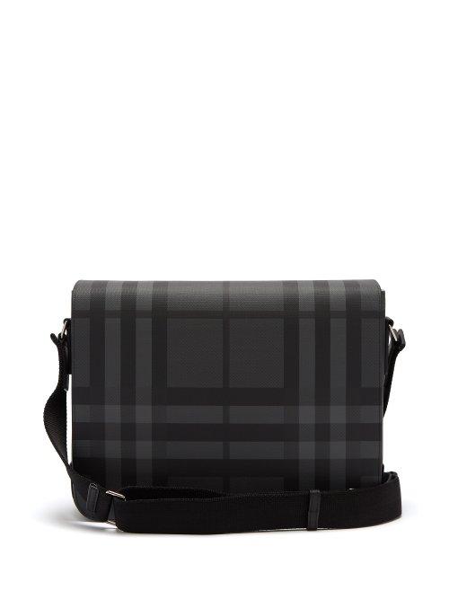 Matchesfashion.com Burberry - Bruno Checked Cross Body Bag - Mens - Grey