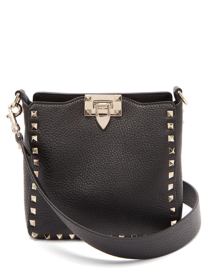 Valentino Rockstud Leather Mini Hobo Bag