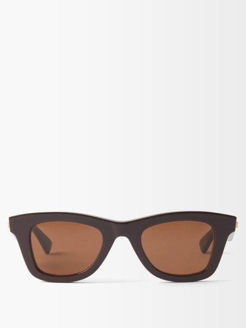 Bottega Eyewear - Cat-eye Acetate Sunglasses - Womens - Brown