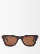 Bottega Eyewear - Cat-eye Acetate Sunglasses - Womens - Brown