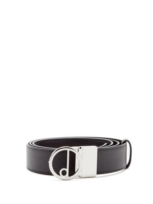Dunhill - Logo-buckle Leather Belt - Mens - Black