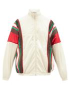 Matchesfashion.com Gucci - Gg-patch Crinkle-shell Track Jacket - Mens - White Multi