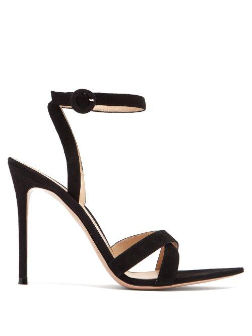 Matchesfashion.com Gianvito Rossi - Alixia 105 Suede Sandals - Womens - Black