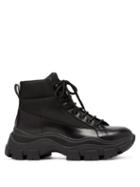 Matchesfashion.com Prada - Canvas Panelled Leather Boots - Mens - Black