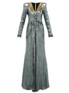 Matchesfashion.com Dundas - Long Sleeved Sequinned Gown - Womens - Silver
