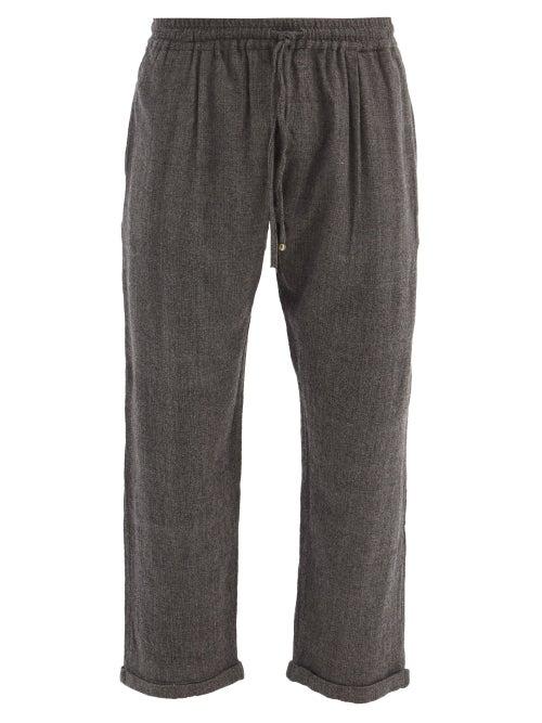 Matchesfashion.com Pro - Drawstring-tie Woven-wool Trousers - Mens - Dark Grey