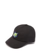 Matchesfashion.com Maison Kitsun - Neon Fox-head Logo-patch Cotton-blend Cap - Mens - Black