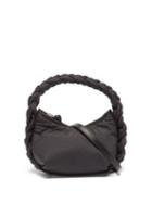 Hereu - Espiga Braided-handle Canvas Shoulder Bag - Womens - Black