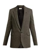 Matchesfashion.com Saint Laurent - Chevron Weave Linen Blend Jacket - Womens - Black White