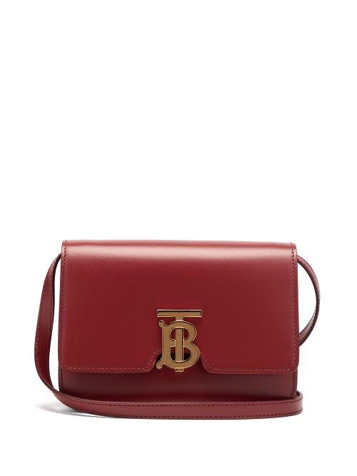 Matchesfashion.com Burberry - Tb Monogram Leather Cross Body Bag - Womens - Burgundy